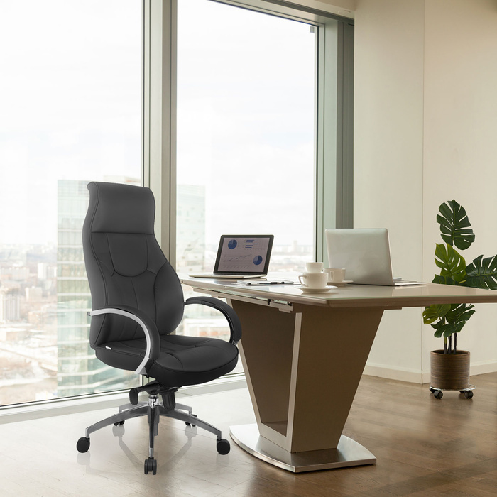 Офісне крісло / крісло керівника ELEGANCE I штучна шкіра сірий hjh OFFICE
