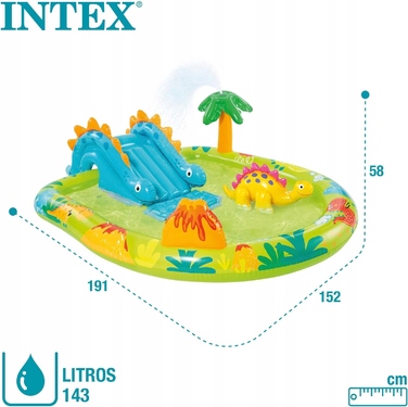 Надувний ігровий центр-басейн з гіркою Intex 191 x 152 см