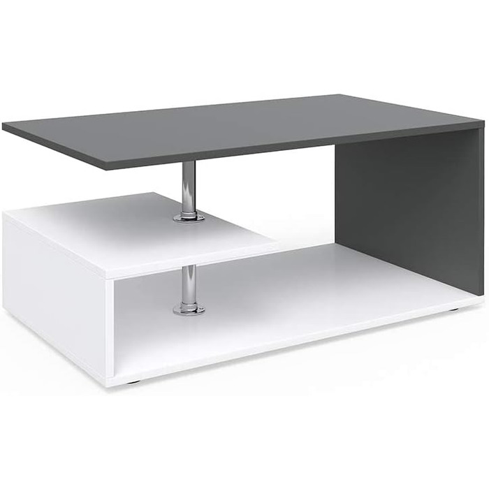 Журнальний стіл Vicco Guillermo білий/антрацит 91x41x53 см