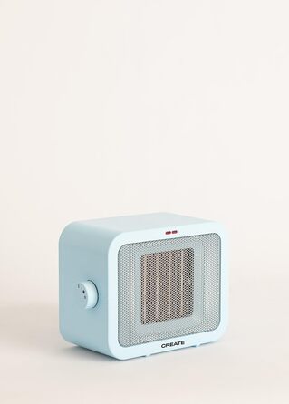 Керамічний обігрівач CREATE/WARM BOX, синій, 1500 Вт, портативний, регульований термостат, 2 режими потужності, PTC-нагрів, захист від перегріву