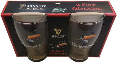 Пивні келихи Guinness з туканом, 2 шт, скло, оригінал