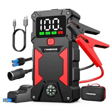 Бустер автозапуску FNNEMGE 9000A 26800mAh: Пусковий пристрій для авто (бензин та дизель до 10.0л), Powerbank з Quick Charge 3.0, LED-ліхтарем та EC-5