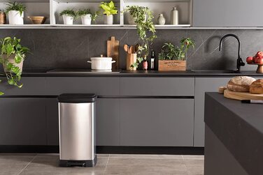 Смітник Curver Deco Duo з педаллю, 23+23 л, сріблястий, подвійний контейнер для роздільного збору сміття