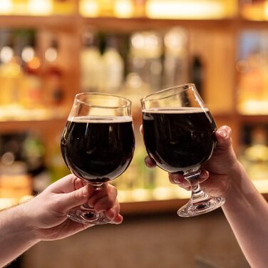 Набір склянок для темного пива Krosno Dunkel Stout 500 мл, 6 шт, колекція Elite, для дому та вечірок, можна мити в посудомийці