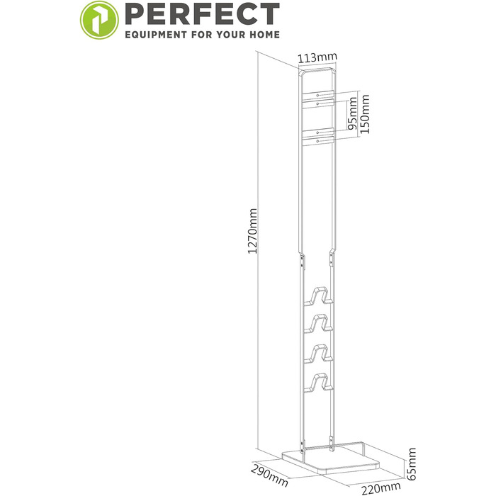 Підставка для пилососа PERFECT EQUIPMENT PHD-D220W, алюміній, біла