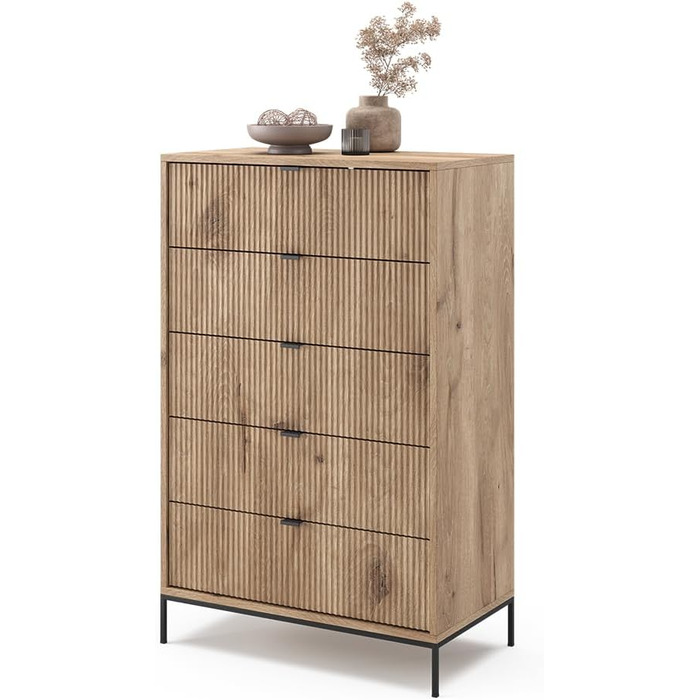 Комод Vicco Eliza Дуб Вікінг 76x120 см з 5 шухлядами