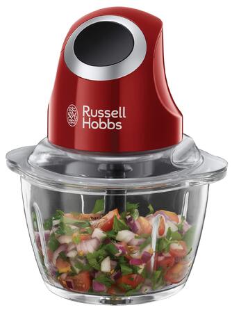 Електричний міні-подрібнювач Russell Hobbs Desire (24660-56) для овочів, фруктів та м'яса, скляна чаша 500 мл з кришкою для зберігання, червоний