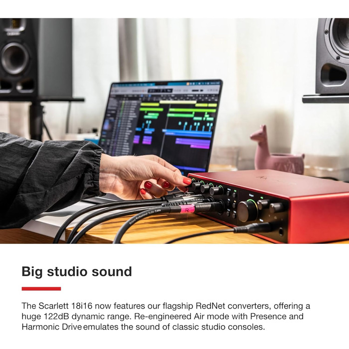Звукова карта Focusrite Scarlett 4i4 4-го покоління USB: для гітаристів, вокалістів, музикантів - Hi-Fi студійна якість, комплект програмного забезпечення