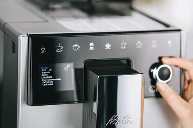 Кавоварка автоматична Melitta CI Touch з молочною системою, вбудованою кавомолкою та капучинатором, для еспресо й капучино, срібляста