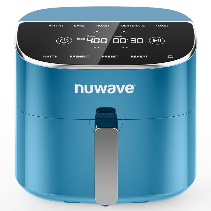 Аерофритюрниця Nuwave Brio Plus 2,5 л, цифровий сенсорний дисплей, діапазон температур 22,5°F - 450°F, Колір: Cozy Blue