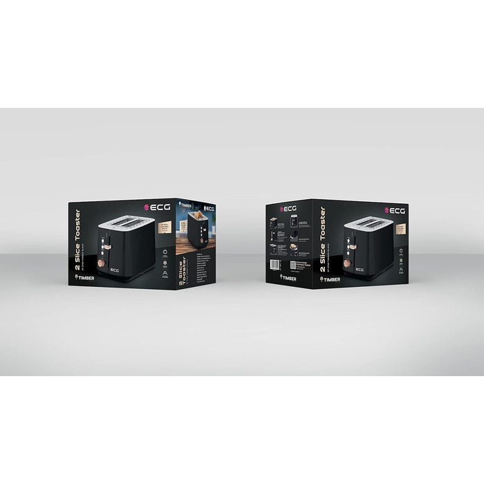 Електрична плита ECG ST 2768 Timber Black, дерев'яний дизайн, чорна
