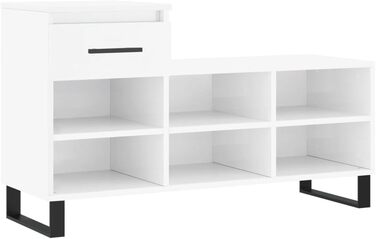 vidaXL взуттєва шафа з шухлядою, 6 відділень, глянцева біла, органайзер для взуття з ДСП, для коридору
