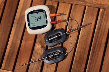 HerQs EasyBBQ Pro – цифровий бездротовий термометр для м'яса з Bluetooth, термощупом і мобільним додатком, для духовки, гриля, сковороди, аерофритюрниці