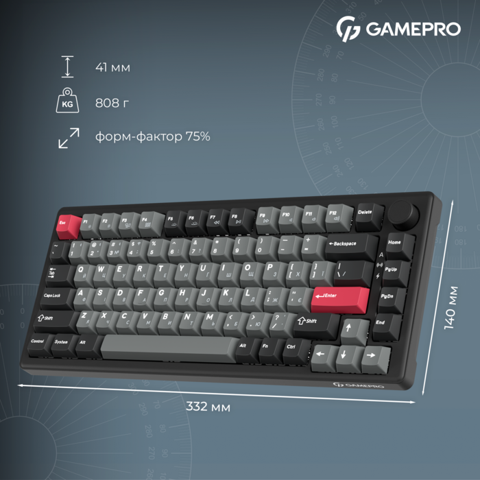 Бездротова механічна клавіатура GamePro Asgard Yord (MK266BK)