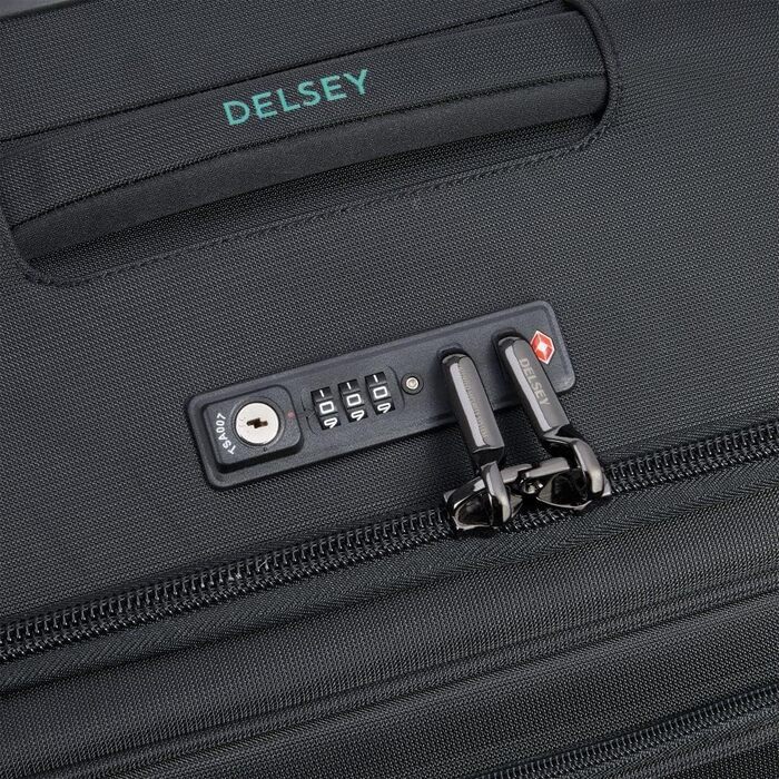 Велика м’яка валіза DELSEY PARIS Helium DLX, розширювана, 115 л, 77×49×33 см, чорна