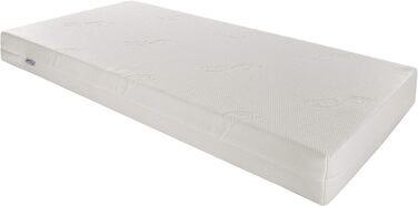 Дитяче ліжечко Love For Sleep з шухлядою та матрацом Aloe Vera 120x60 см, захисні бортики, біле/сосна