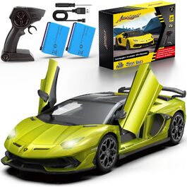 Радіокерований автомобіль Lamborghini 2.4GHz, офіційна ліцензія, зелений колір - іграшка для хлопчиків та дівчаток, подарунок на день народження