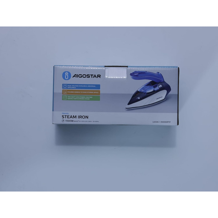 Aigostar портативна міні парова праска для подорожей, складна ручка, 1100 Вт, резервуар 80 мл, легка, декілька температурних режимів