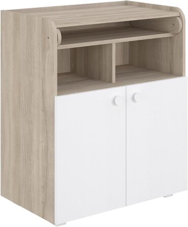 Комод для дитячої кімнати Shefa Wickelkommode 700 Teddy, білий - сучасний комод для дитячої, 47 x 70 x 86 см, білий, Teddy (Ulme)