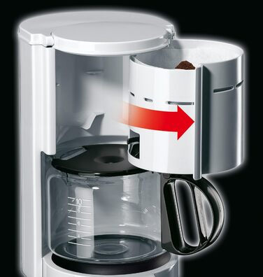 Кавоварка Braun KF 47 WH з фільтром і скляною колбою, OptiBrew, автоматичне вимкнення, біла
