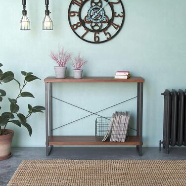 Консольний стіл Versa Taline для передпокою, сучасний, 80x30x100 см, чорний, дерево та метал