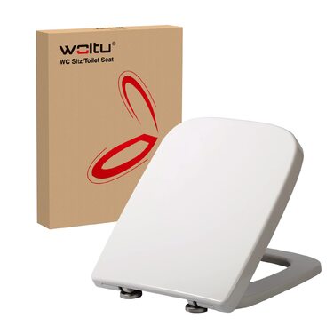 Кришка для унітаза WOLTU з мікроліфтом (Softclose), квадратна, пластикова, з системою швидкого монтажу Fast Fix