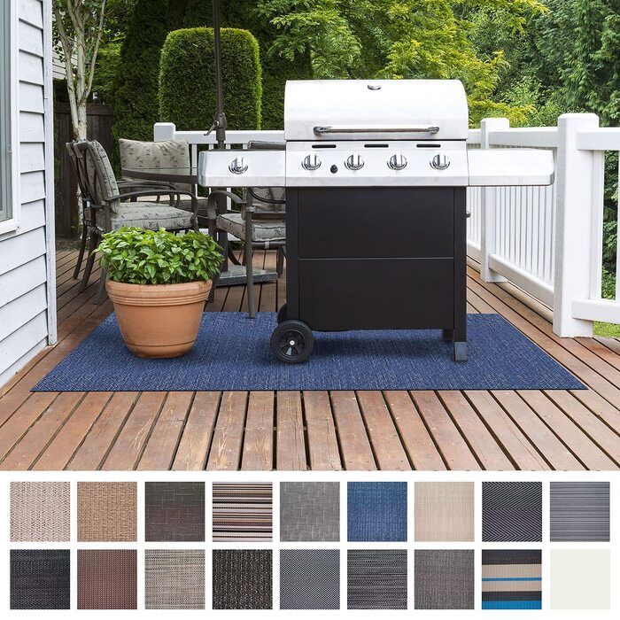 Захисний килимок для гриля Floordirekt Grillmatte Pisa 180x180 см для газових та вугільних грилів - захист для тераси та саду