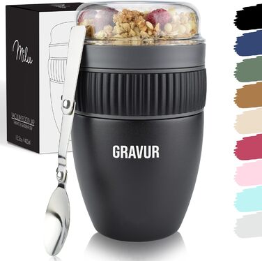 Milu персоналізований мюслі-бокал з гравіруванням, 400 мл – подарунок для мами, тата, дітей, чоловіків та жінок на Великдень, День матері, батька, Різдво, іменини, шкільне свято