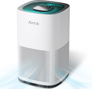 Очищувач повітря AIRTOK AP1001 з HEPA H13 фільтром для приміщень до 92 м², від алергенів, пилу та запахів, з нічником, таймером та захистом від дітей, 24дБ, CADR 230 м³/год