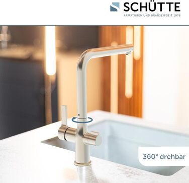 Кухонний змішувач SCHÜTTE 99805 AQUASTAR PRO з системою фільтрації води, 3-ходовий кран для питної води проти вапна та важких металів, нержавіюча сталь