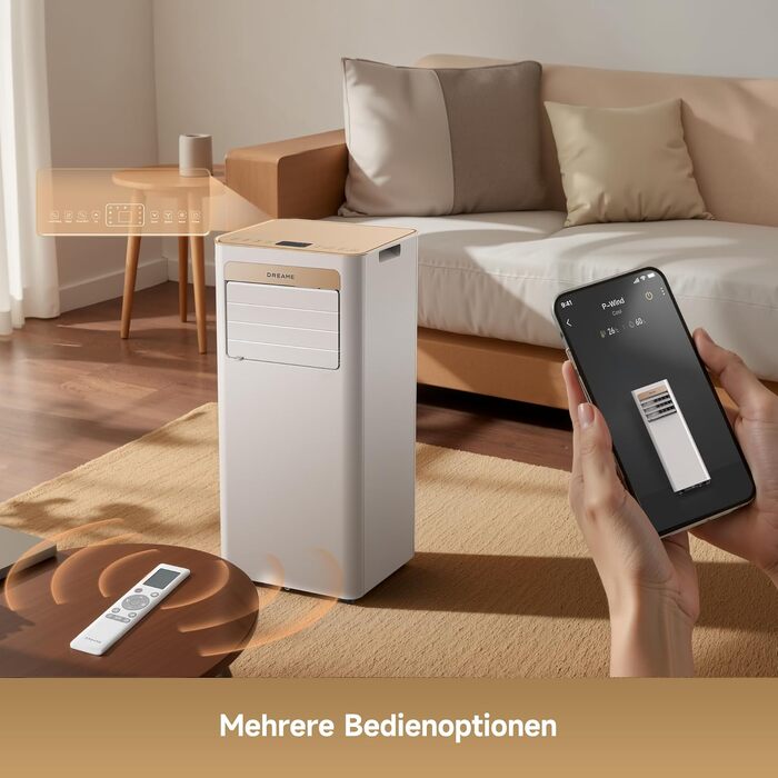 Мобільний кондиціонер Dreame P-Wind10 9000 BTU 3-в-1: охолодження, осушення, вентиляція. Керування через додаток, нічний режим, самоочищення