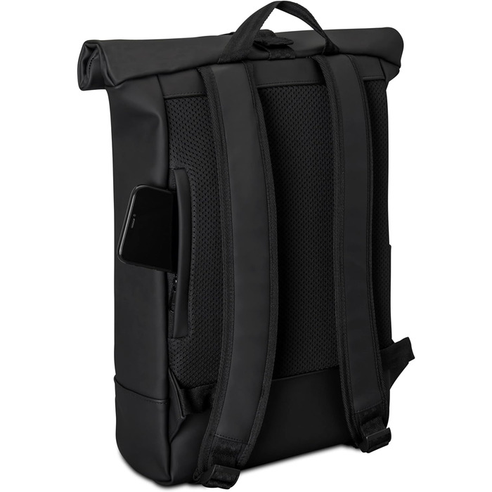 Рюкзак Johnny Urban Harvey Medium чорний, роллтоп 15л, водостійкий, для ноутбука, для міста, унісекс