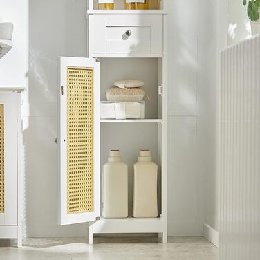 Високий шафа для ванної SoBuy FRG236-DG, темно-сірий, 32x170x30 см, з відкритою полицею, шухлядою та дверцятами