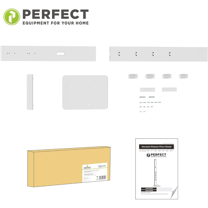 Підставка для пилососа PERFECT EQUIPMENT PHD-D200W, алюміній, біла