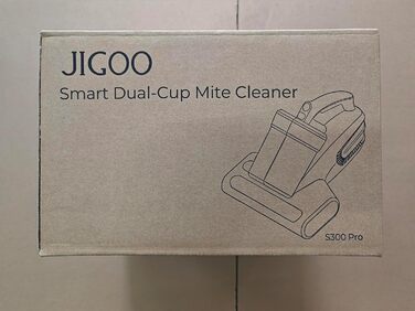 Пилосос для матраців JIGOO S300 Pro з UV-лампою, датчиком пилових кліщів і LED-дисплеєм, 500 Вт, для алергіків, ефективне видалення алергенів з матраців, ліжок і диванів