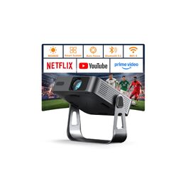 Smart Beamer VOPLLS 1080P Full HD WiFi 6 Bluetooth: Міні-проектор для дому та вулиці, 800 ANSI лм, автофокус, корекція трапеції, чорний