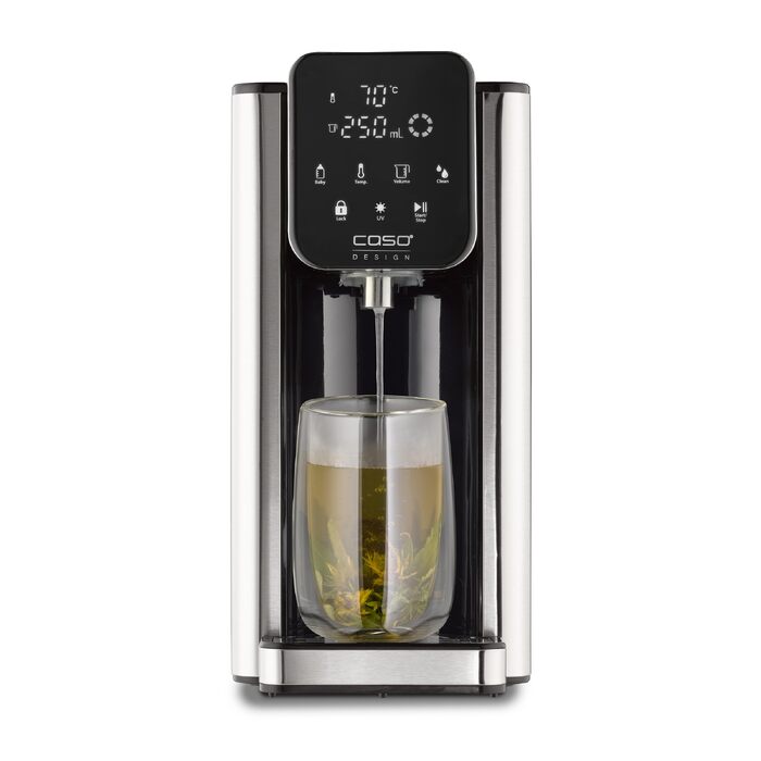 Диспенсер для гарячої води CASO HW 666 Inox UV з УФ-дезінфекцією, 2.7л, 2600Вт, для дитячого харчування, 40-100°C, нержавіюча сталь, з фільтром