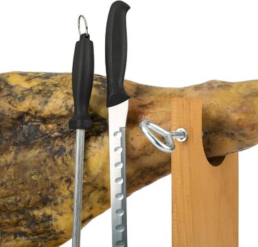 Набір для шинки Steelblade Kukuxumusu: кришка, ніж, мусат, підставка з дерева Banqueta Quijote