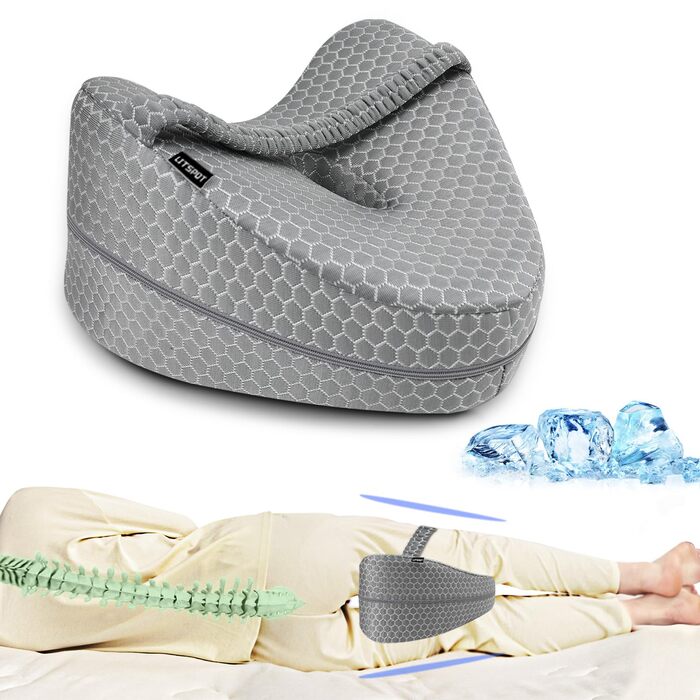 Ергономічна ортопедична подушка між колін з ефектом пам'яті (Memory Foam) для ніг, стегон та спини, підтримуюча подушка для вагітних, зі знімним чохлом що миється