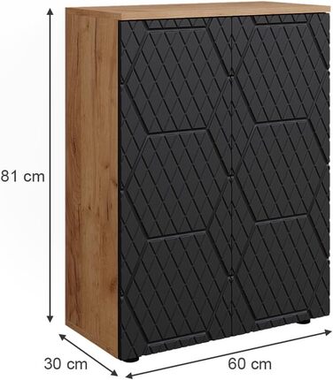 Пенал для ванної Vicco Irma, дуб золотий/антрацит, 60x81 см, смугастий антрацит