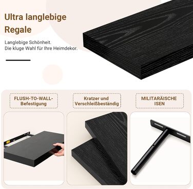 Настінна полиця дерев'яна біла 40x29.5x5 см (2 шт.) - MDF, для кухні, вітальні, спальні, ванної, офісу