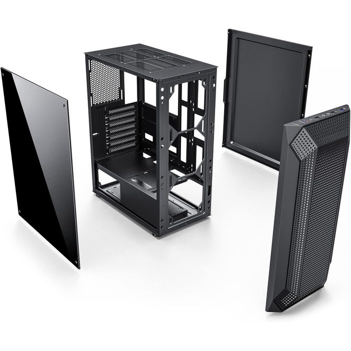 Ігровий корпус для ПК EMPIRE GAMING Ruby ARGB, середній Tower ATX/MATX/ITX, 4 вентилятори 120 мм, адресне підсвічування RGB, акрилова бічна панель, чорний