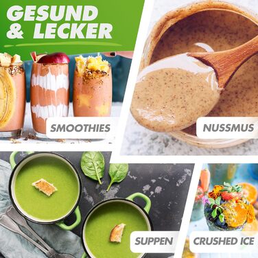 Потужний блендер NUTRI-BLENDER MAX+ 2000Вт, професійний стаціонарний міксер для смузі, 2 л Tritan (без BPA), 9 швидкостей, цифровий таймер, рецепт-книга