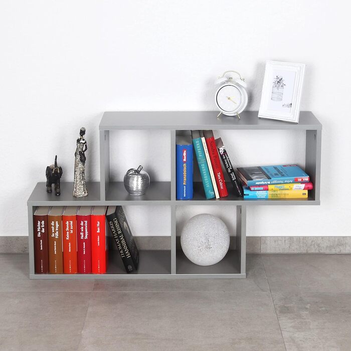 Підвісна полиця RICOO 100x53x20 см, сірий, ДСП, настінний книжковий та кухонний стелаж
