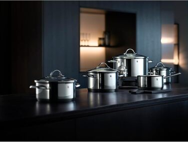 Набір каструль WMF Provence Plus 5 шт. для індукції, з кришками, полірована нержавіюча сталь, без покриття