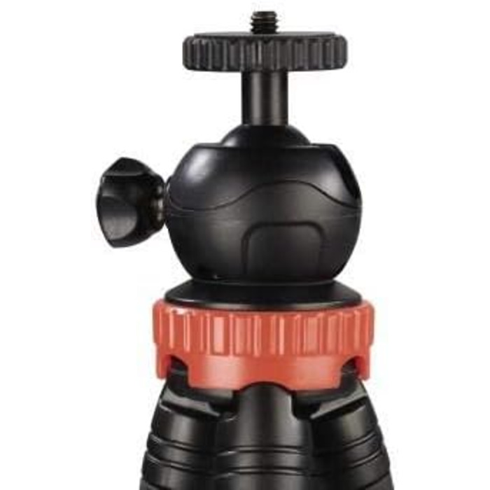 Штатив Hama Traveller Pro 4620, трипод для смартфона, 23-105 см, 1/4'', чорний/сріблястий/червоний