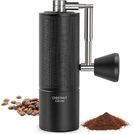 Ручна кавомолка TIMEMORE Chestnut C3s PRO: для еспресо та френч-прес, чорна