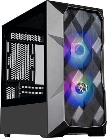 Корпус для ПК Cooler Master TD300 Mesh Mini-Tower для Micro-ATX та Mini-ITX, ігровий корпус з високим повітряним потоком, 2 ARGB вентилятори 120 мм, бічна панель із загартованого скла, знімна кришка, ARGB/PWM-хаб