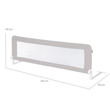 Захисний бортик для ліжка Roba Klipp-Klapp 100 сірий 135x40 см - бортик для дитячого ліжечка, складаний, захист від випадання для немовлят та дітей