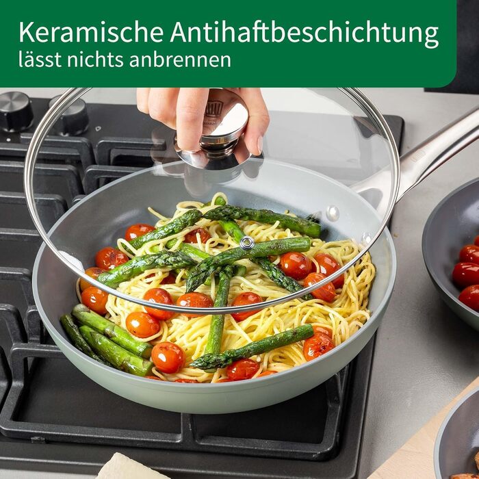 Керамічна сковорода Fackelmann Chefkoch Stuttgart 24 см, антипригарна, з переробленого алюмінію, для духовки до 200°